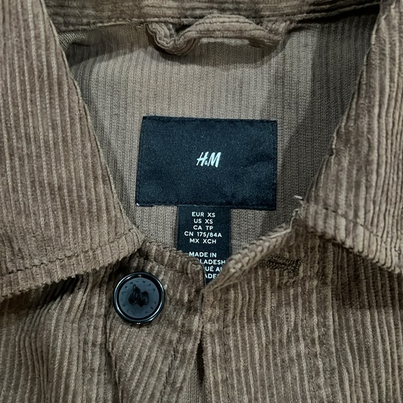 H&M Dark brown Corduroy shirt jacket - Picture 2 of 3